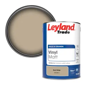 Leyland Trade Vinyl Matt Walls & Ceilings Emulsion Paint Best Beige (PPG1085-4) 5L