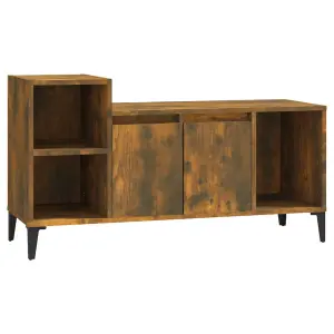 Berkfield TV Cabinet Smoked Oak 100x35x55 cm Engineered Wood