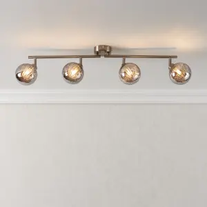 Jola Silver Nickel effect 4 Light Spotlight bar