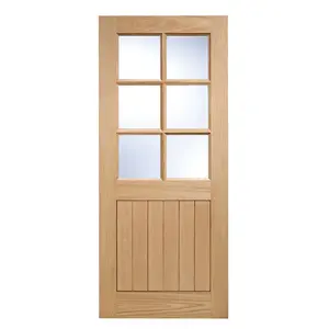 Cottage 6L Glazed Oak External Door 2032mm H x 813mm W x 44mm D