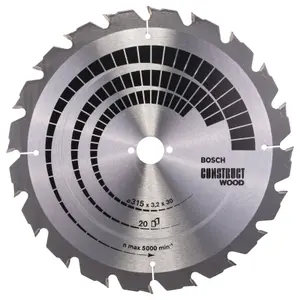 Bosch Professional Construct Wood Circular Saw Blade - 315mm x 30mm x 3.2mm (20 Teeth)