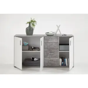 Frieda 160.1 Cm Wide 4 Drawer Sideboard Grey/White