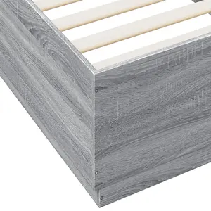 Berkfield Bed Frame with LED without Mattress Grey Sonoma 100x200 cm