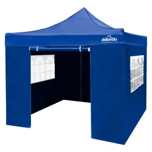 Dellonda Premium 2x2m Pop-Up Gazebo & Side Walls with Carry Bag, Stakes & Weight Bags