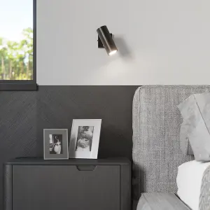 Direzione Steel Black 1 Light Classic Wall Light