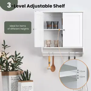 Costway Wall Mounted Bathroom Cabinet Hanging Medicine Cabinet w/ Towel Bar