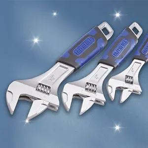 Faithfull Matt Chrome Adjustable Spanner Set (3 Pieces) - XMS23ASPAN3