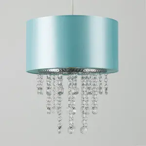 ValueLights Jesmond Acrylic Jewel Effect Droplet Blue Ceiling Pendant Light Shade