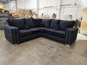 Hendi Corner - Fullback Black Sofas