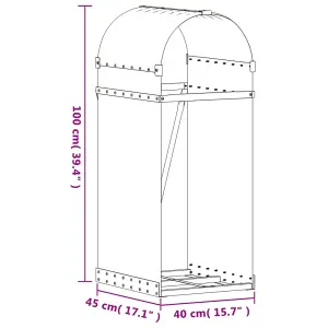 Log Holder Brown 40x45x100 cm Galvanised Steel