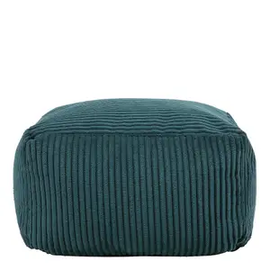 icon Theo Corduroy Bean Bag Pouffe Teal Green Footstool Bean Bags