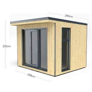 Forest Garden Xtend 10x9 ft with Single door & 1 window Pent Garden office (H)2500mm x (W)2980mm - Assembly service included