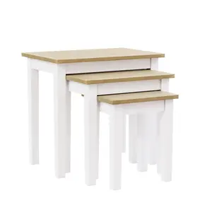 Analynn 3 Piece Nest of Tables White / Oak