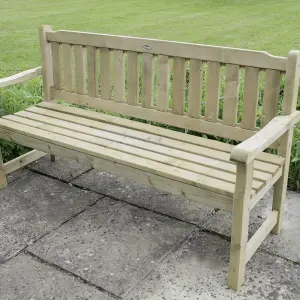 Forest Garden Rosedene Natural timber Wooden Non-foldable Bench 152cm(W) 96cm(H)