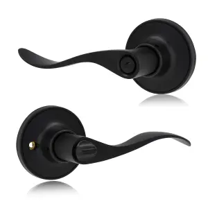 XFORT Cabriole Privacy Knob Set Matt Black for Internal Doors