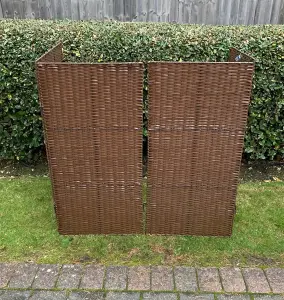 Rattan Effect Wheelie Bin Screen (Double)