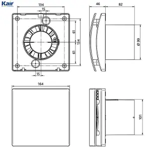 Kair Smart Fan Plus 100mm Intelligent Extractor Fan with Humidistat Timer & Data Logger