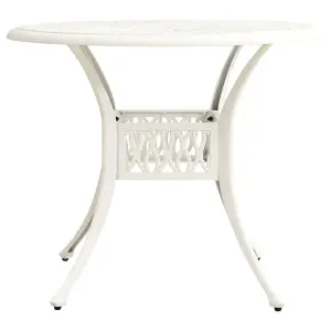 Berkfield Garden Table White 90x90x74 cm Cast Aluminium