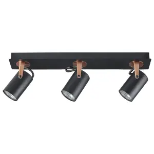 3 Light Spotlight Metal Bar Black KLIP