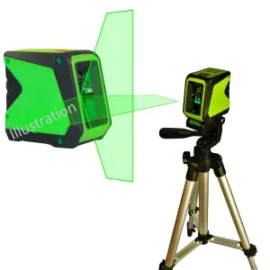 Imex 012-L2GS Green Cross Line Laser Level 20m Range Self Levelling + Tripod+Bag