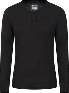 Mountain Warehouse Talus Mens Henley Thermal Top - Black | Size S