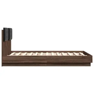 Berkfield Bed Frame without Mattress Brown Oak 120x190 cm Small Double