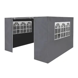 Dellonda Premium Side Walls Doors Windows For Gazebo Marquee Fits 2 x 2m - Grey