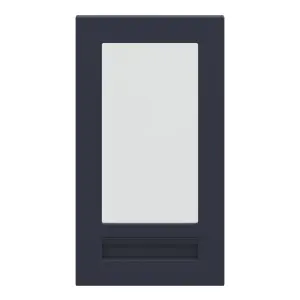 GoodHome Garcinia Integrated handle Matt navy blue Shaker Glazed Cabinet door (W)500mm (H)715mm (T)20mm