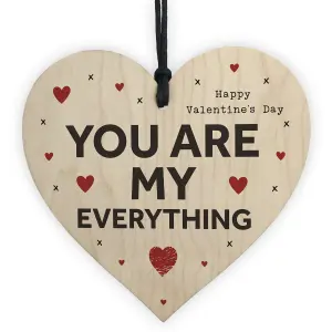 Valentines Day Gift Wood Heart YOU ARE MY EVERYTHING Girlfriend Boyfriend Gift