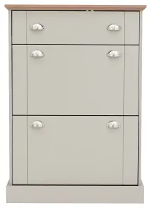 GFW Kendal Deluxe Shoe Cabinet Grey