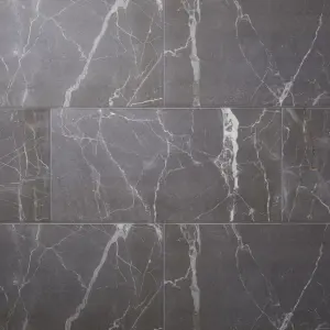 Colours Elegance Silver Gloss Marble effect Ceramic Indoor Wall & floor Tile, Pack of 7, (L)600mm (W)300mm