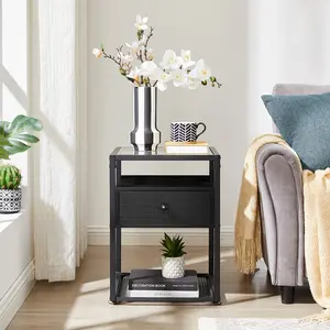 NS 1 Drawer Bedside Table Black