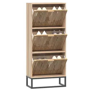 Berkfield Shoe Cabinet 52x25x120 cm Engineered Wood