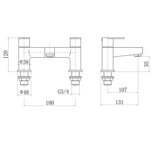 SunDaze Modern Round Bathroom Tub Tap Bath Filler Mixer Taps Chrome