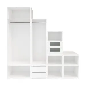 GoodHome Atomia Freestanding White Chipboard Wardrobe, clothing & shoes organiser (H)2250mm (W)750mm (D)580mm