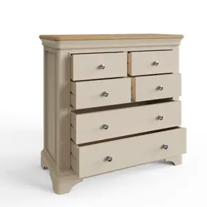 6 Drawer Solid Oak Putty Chest Of Drawers Ready Assembled