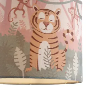 Printed Multicolour Safari Light shade (D)25cm