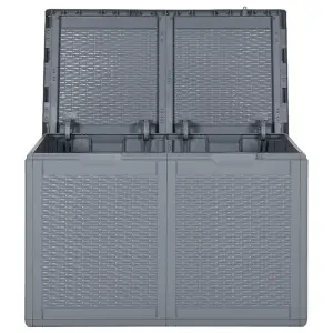 Berkfield Garden Storage Box Grey PP Rattan 180 L