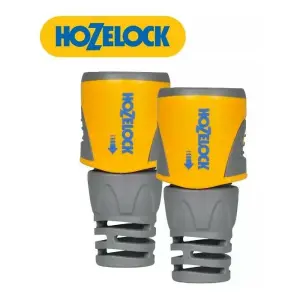 Hozelock 2050 Hose End Connector Plus For 12.5-15Mm (1/2-5/8In) Hose Twin Pack