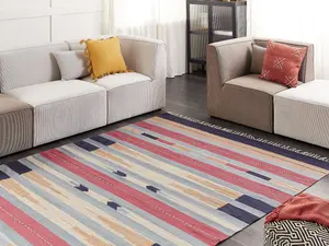 Cotton Kilim Area Rug 200 x 300 cm Multicolour GANDZAK