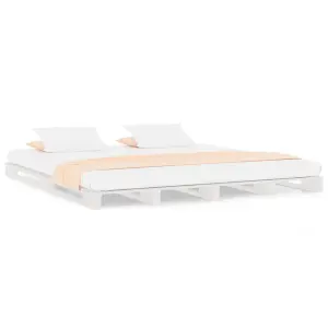 Berkfield Pallet Bed White 120x190 cm Small Double Wood Pine