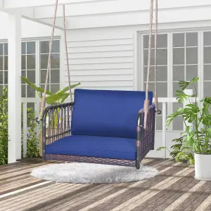 Costway Patio Porch Swing Chair Outdoor Single Person Hanging Seat w/ Cushion