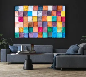 Textures Squares And Shadows Canvas Print Wall Art - Medium 20 x 32 Inches