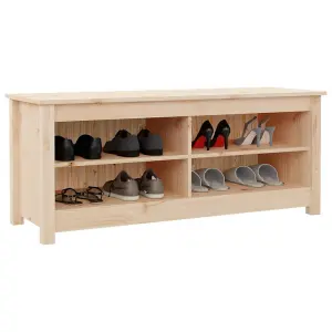 Berkfield Shoe Bench 110x38x45.5 cm Solid Wood Pine