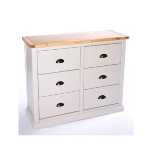 Loreo 6 Drawer Chest of Drawers Brass Cup Handle