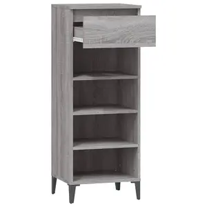 Berkfield Shoe Rack Grey Sonoma 40x36x105 cm Engineered Wood