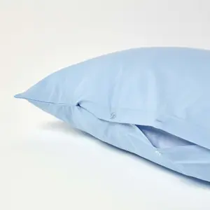 Homescapes Blue Egyptian Cotton V Shaped Pillowcase 200 TC