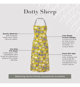 Dotty Sheep Animal Print 100% Cotton Apron