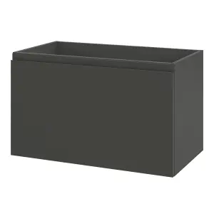 GoodHome Levanna Matt Grey Single Wall-mounted Bathroom Cabinet (H) 480mm (W) 800mm