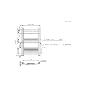 Rinse Bathrooms Electric Heated Towel Rail Curved Chrome Bathroom Towel Radiator 600x400mm - 200W